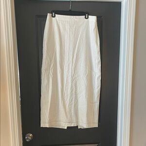 Abercrombie White Linen Midi Skirt